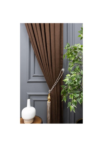 Ev Depo Home Taç Sütlü Kahve Düz Renk Fon Perde Pilesiz Düz Dikim Ekstrafor Büzgü Tek Kanat Tyc7u4uttn169297145837014, Sütlü Kahve, 80 X 260