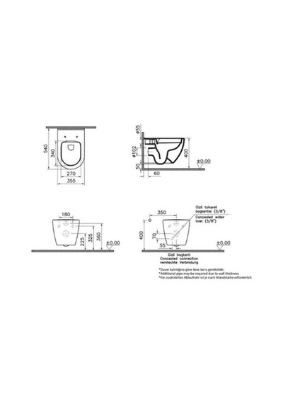 Asma Klozet Modern Tasarım 7510l003-0090, Soft Klozet Kapağı Açık Bej