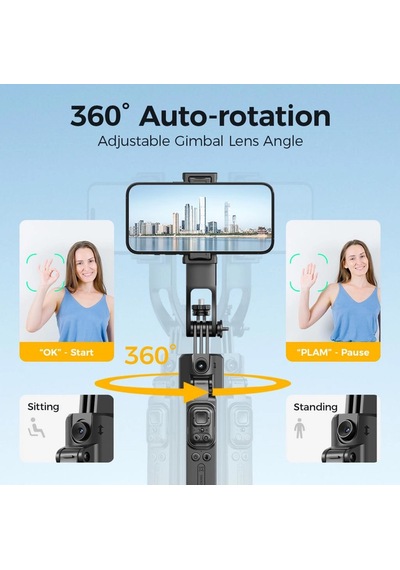 Ss28 Yapay Zeka Destekli Akıllı Yüz Takibi Denge Sabit Çekim Canlı Standlar Atlama Direği Selfie Çubuğu Gimbal Tripod