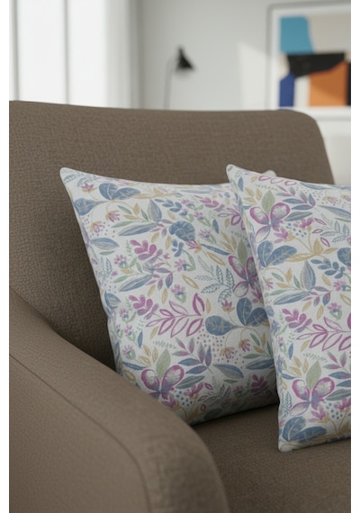 Chevron Bohem Dekoratif Punch Yastık Kırlent Kılıfı 2 Adet 45x45 İlkbahar Rüyası Pembe 45 x 45