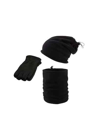 Axe Sportswear Kışlık Termal Polar Parmaksız Eldiven - Bere - Boyunluk 3'lü Set