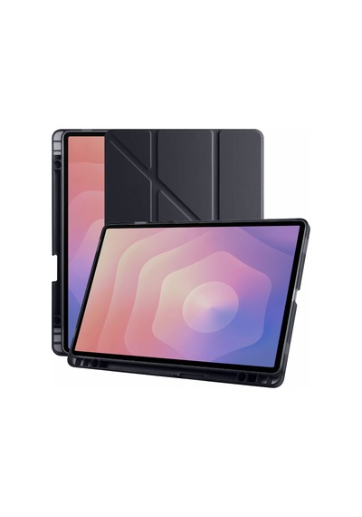 Samsung Galaxy Uyumlu Tab S11 11 Inc Sm-x730 Üçgen Katlanabilir Kalemlikli Yatay Dikey Standlı Kılıf Kapaklı Kılıf
