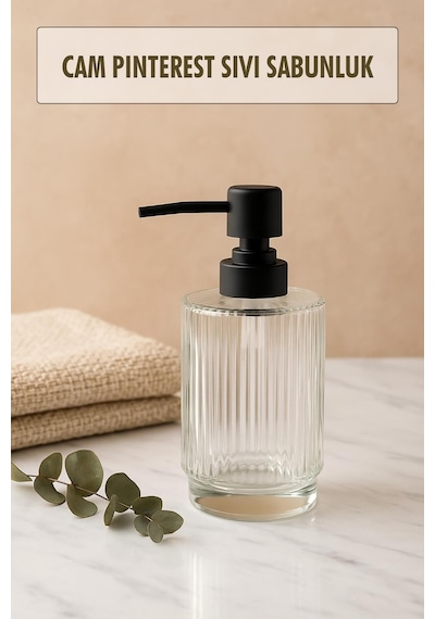Cam Şeffaf Sıvı Sabunluk 200 Ml Banyo Lavabo Çok Renkli