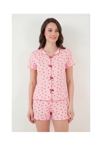 Lela Bayan Pijama Takımı 65770837 Kırmızı-pembe