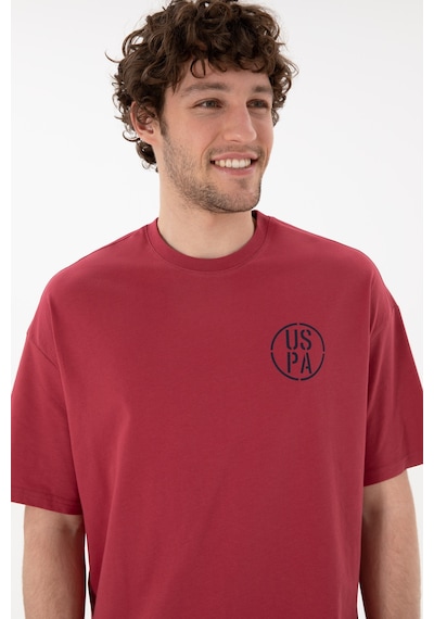 U.S. Polo Assn. Erkek Oversize Fit Bisiklet Yaka Vişne Tişört 50305904-VR223 U.S. Polo Assn. Erkek Oversize Fit Bisiklet Yaka Vişne Tişört 50305904-VR223