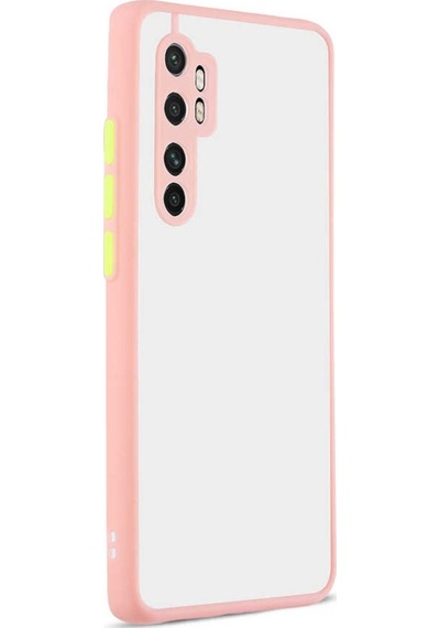 Xiaomi Mi Note 10 Lite Kılıf Hux Düğme Ve Kapak Zıt Renk Kılıf