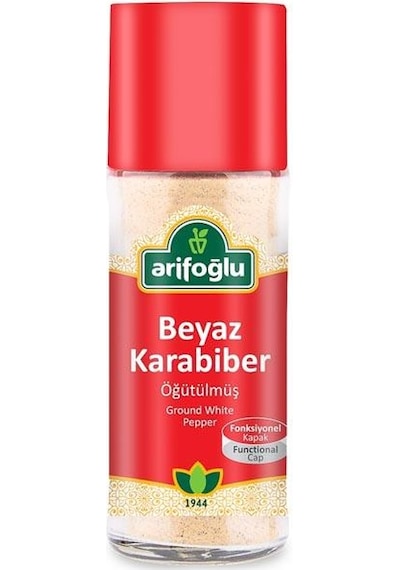 Arifoğlu Beyaz Karabiber Acı Öğütülmüş Toz Cam 55 G