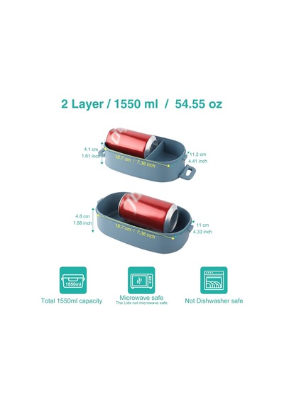2 Katlı 1550 Ml Sızdırmaz Beslenme Kutusu - Çatal Kaşık Setli, Mikrodalga Uyumlu Sefer Tası Çok Renkli 2 Katlı 1550 Ml Sızdırmaz Beslenme Kutusu - Çatal Kaşık Setli, Mikrodalga Uyumlu Sefer Tası Çok Renkli