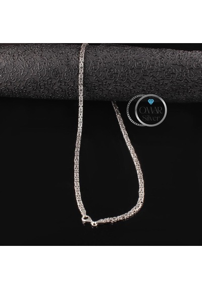 Omar Silver 925 Ayar El İşi Kral Kolye 4,50 Mm