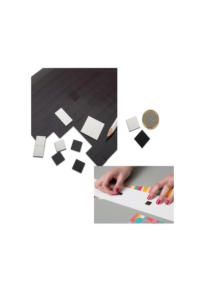 90 Adet 3m Etiket Magnet Yapışkanlı Magnet Mıknatıs, Dolap Mıknatısı 2x2cm Kare Kesimli Şerit Mıknat