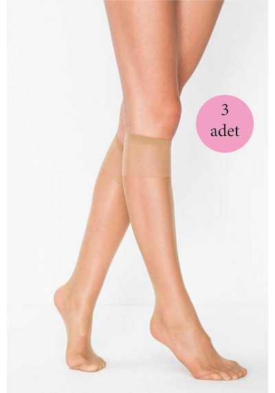 3 Adet Süper Ince 15 Den Mat Pantolon Çorabı Bronz 113 Safran Çok Renkli