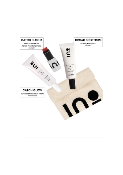 Pocket Lip Cheek Stick Scarlet & Catch Glow Pink Quartz & Broad Spectrum Spf 50+ Sunscreen 01 Light