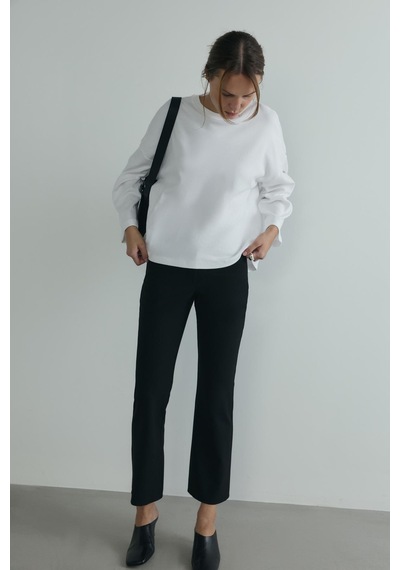Suud Collection Ekru Katie Uzun Kollu Oversize Tişört