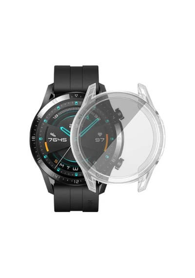 Forzacase Huawei Watch Gt 2 46mm İle Uyumlu Önü Kapalı Ekran Korumalı Silikon Kılıf - Fc010 Şeffaf