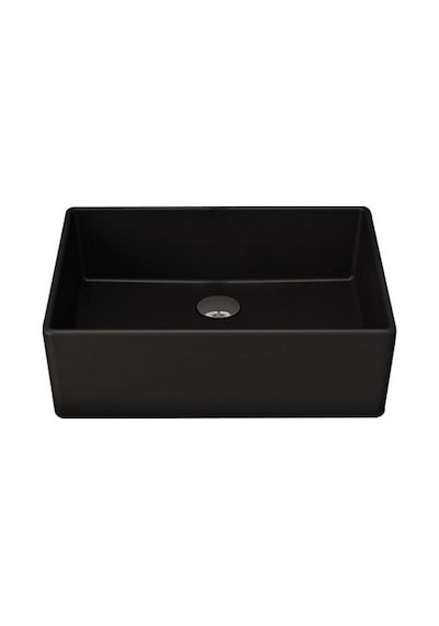 Bocchi Vessel Kare Tezgah Üstü Lavabo 38 CM Parlak Siyah 1173-00