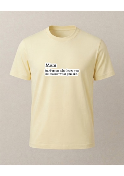 Mom N. Baskılı T-shirt Sarı