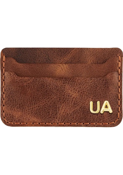 Twingold İsme Özel Yatay Kartlık - %100 Rainbow Deri - A011001 - Kahverengi Kahverengi