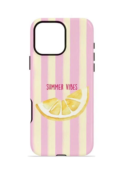 Apple iPhone Uyumlu 16 Pro Vorian Çift Katmanlı Kılıf Summer Vibes Lemon