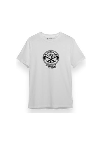 The Hunger Games District 7 Lumber Beyaz Kısa Kol Erkek Tshirt 001