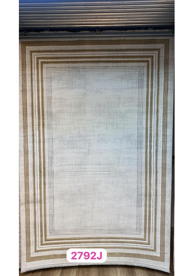 Artemis Halı Karizma 02792j Gold Krem Çerçeveli Çizgili Halı