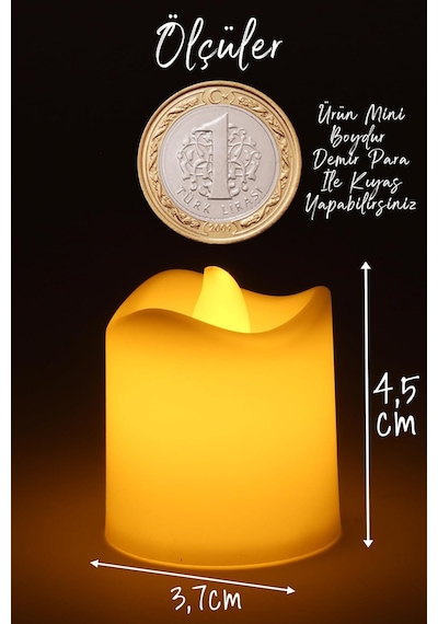 8 Adet Mini Led Mum Seti Pilli Dumansız Alevli Ledli Dekoratif Yapay Mum Dekor Işığı 8 Adet M Diğer
