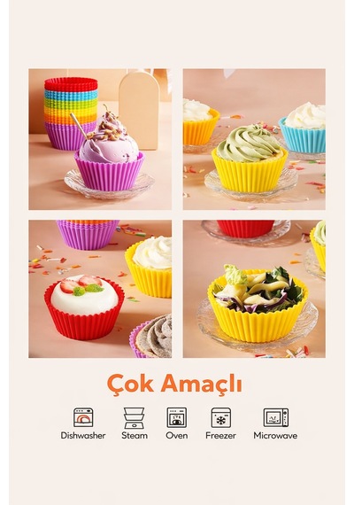 Dr.maya 18'li Cupcake Kek Kapları Çok Renkli
