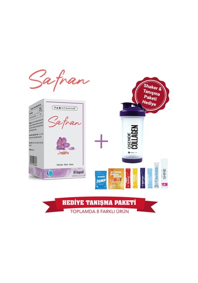 Tabvitamins Safran 50 Mg 30 Kapsül Tanışma Paketi Shaker Hediyeli