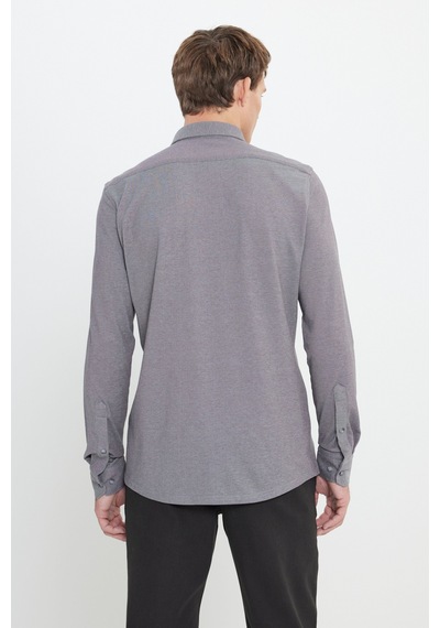 AC&Co / Altınyıldız Classics Erkek Grı Pamuklu Örme Slim Fit Dar Kesim Düğmeli Yaka Gömlek Gri AC&Co / Altınyıldız Classics Erkek Grı Pamuklu Örme Slim Fit Dar Kesim Düğmeli Yaka Gömlek Gri