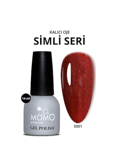 Momo Professional Kalıcı Oje S001 Simli Koyu Kırmızı 14 Ml