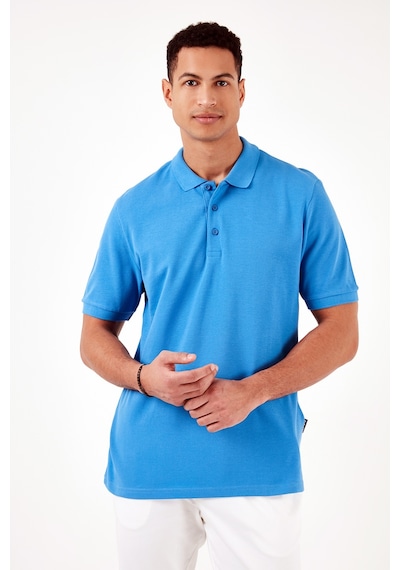 Buratti Pamuklu Regular Fit Düğmeli Erkek Polo Yaka T Shirt 5902127 Koyu Mavi