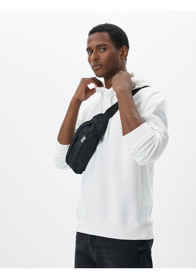 Koton Basic Kapşonlu Sweat Uzun Kollu Şardonlu Ekru 4wam70023mk Ekru