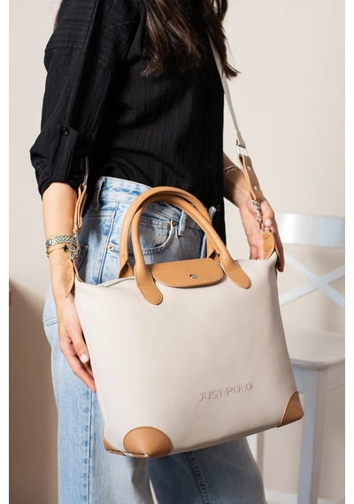 Just Polo Kadın Yeni Sezon Nakışlı Büyük Boy El Ve Omuz Çantası 236035mh Taş