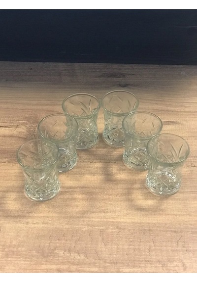 6 Lı Asya Kahve Yanı Su Bardağı Şeffaf Renk Royaleks-70279 124-Pembe