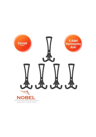 Enez Portmanto Askısı, Metal Vestiyer Askısı, Matsiyah, Duvar Ve Dolap Askılığı 5'li Set Vidalı Matsi Yah
