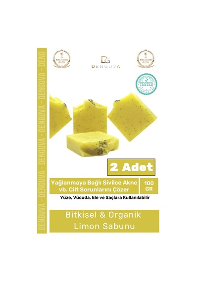 %100 Doğal Güzel Kokulu El Yüz Saç Vücut Cilt Orijinal Limon Sabunu - 2 Adet Karışık