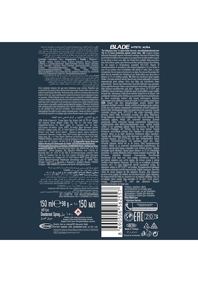Blade Mysaur Erkek Alüminyumsuz Deodorant 3x150 Ml