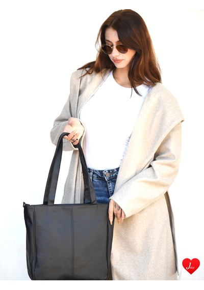 Jara Bag Juno Kadın Omuz Ve Çapraz Çanta Geniş Hacimli, Yumuşak Dokulu Ve Çok Bölmeli Siyah