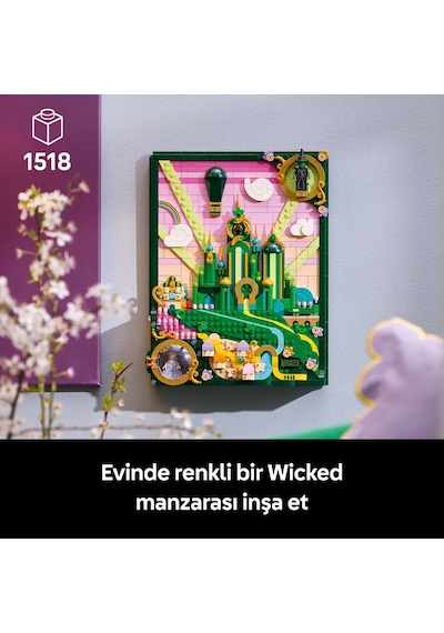 LEGO® Wicked Emerald City Duvar Tablosu 75685 - Yetişkinler için Dekoratif Model Yapım Seti (1518 Parça)