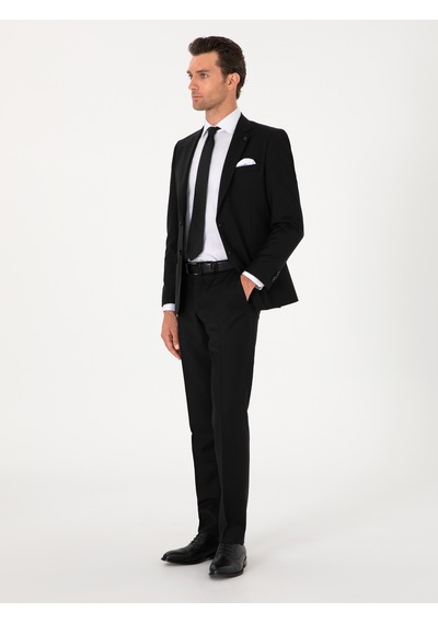 Cacharel Siyah Slim Fit %100 Yün Klasik Takım Elbise Cacharel Siyah Slim Fit %100 Yün Klasik Takım Elbise