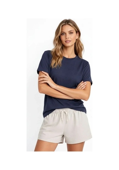 Vexor Osy Modal Yumuşak Dokulu Kumaş Bisiklet Yaka T-shirt - İndigo