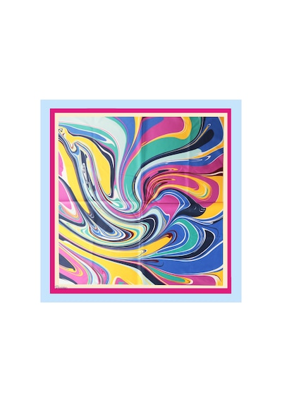 Inno 60x60 Cm Premium Saten Desenli Dikişli Fular Bordo