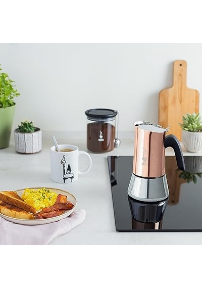 Bialetti - Venus: 4 Cups Ocak Üstü Espresso Pişirici - 170ml - Kahverengi, Gümüş Renk - Paslanmaz Çelik Gövde - Patentli Güvenlik Valfi - Tüm Ocak Türleri İçin Uygundur İndüksiyon Dahil