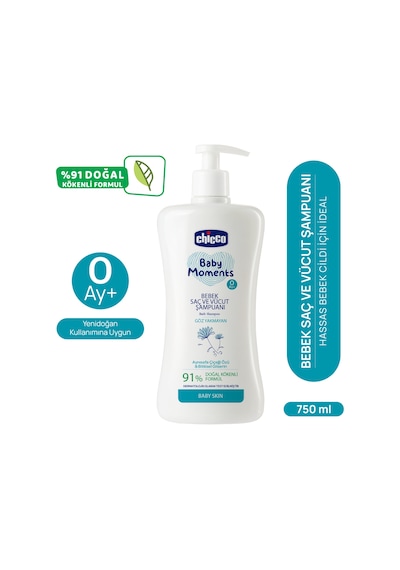Chicco Baby Moments Doğal Bebek Saç Ve Vücut Şampuanı 750 Ml 00010592500150