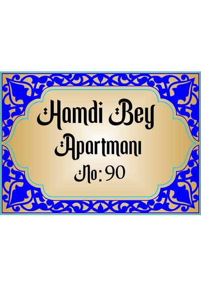 Apartman İsim Levhası Mod12 Parlak Aliminyum Levhaya Baskılı