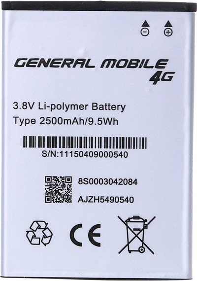 General Mobile Discovery Android E3 4G Batarya Pil