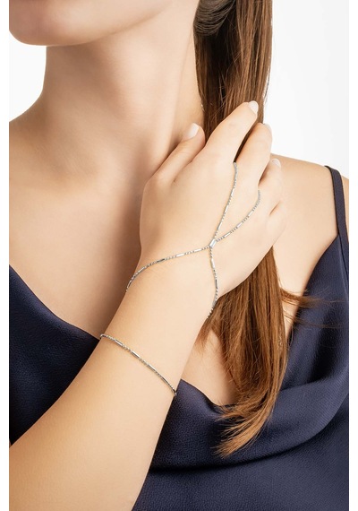 So Chic Minimal Stil 18 Ayar Beyaz Altın Kaplama 38 Cm Gümüş Şahmeran Rodyum