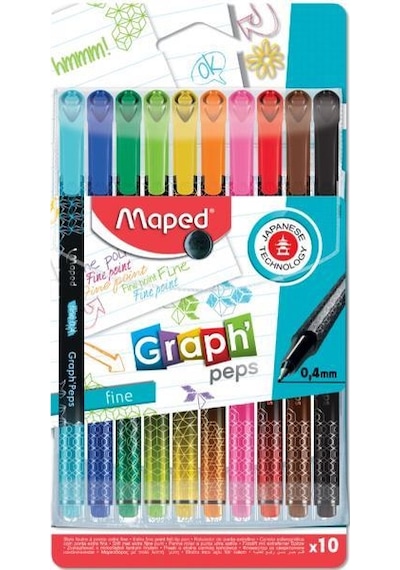 Maped Desenli Graph Peps 0.4 MM Fineliner Kalem 10'lu