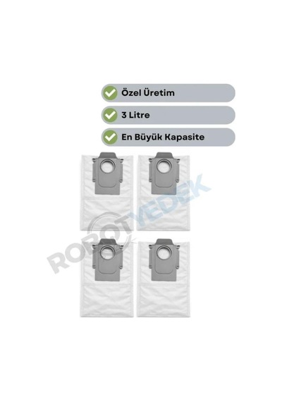 , Qrevo Curv 2 Flow Roborock İle Uyumlu Toz Çöp Torbası 4 Adet Renk 7