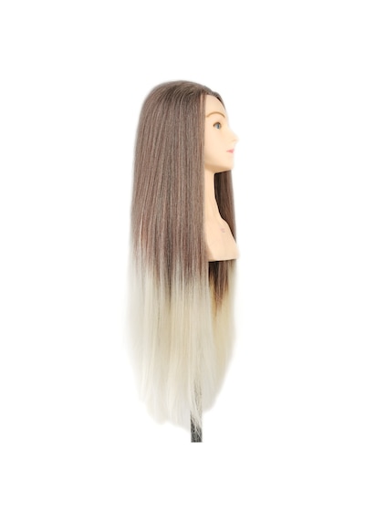Omuzlu Kuaför Eğitim Mankeni / Yaki + Masa Aparatı / Kahverengi / Platin - Elm-01-739485 Çok Renkli