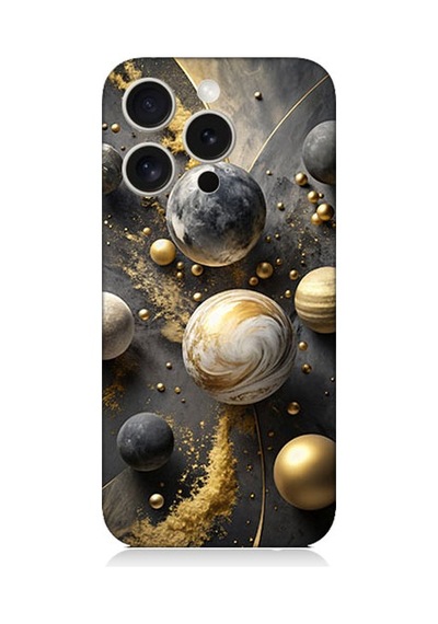 Apple Uyumlu iPhone 15 Pro Gezegenler Sistemi Desenli Silikon Kılıf Silikon